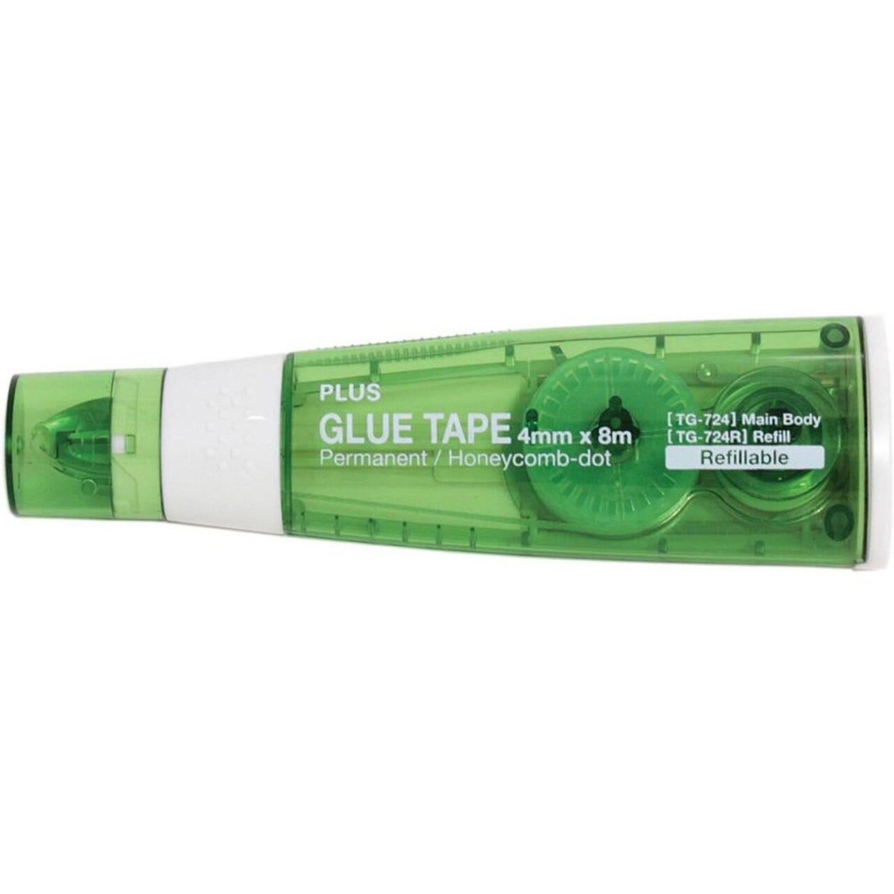 Plus Small Glue Tape Dispenser 3/16"x26' Green Refillable, Dot Pattern, Acid Free, TG-724